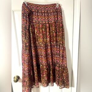 CK Banks skirt- Brown and Orange-Ankle length 
3X